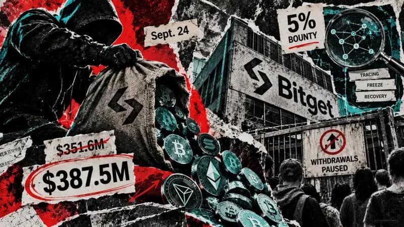 Bitget revises hack loss to $387.5 million and launches bounty to chase stolen funds